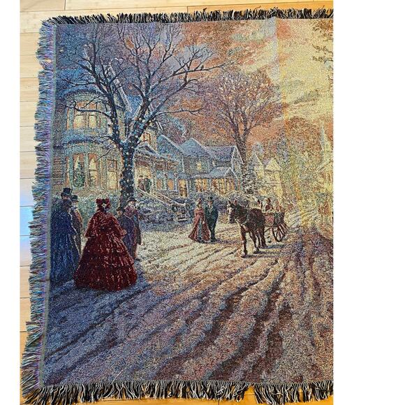 Thomas Kinkade Throw. A‎ Victorian Christmas Carol 50x60 - Picture 6 of 7